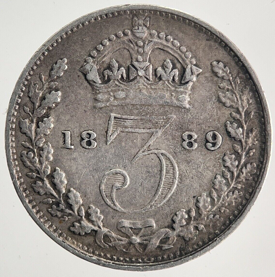 1889 Victoria Threepence Silver Coin | Very High Grade | a9948