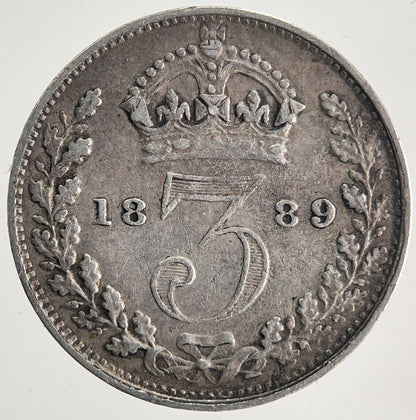 1889 Victoria Threepence Silver Coin | Very High Grade | a9948