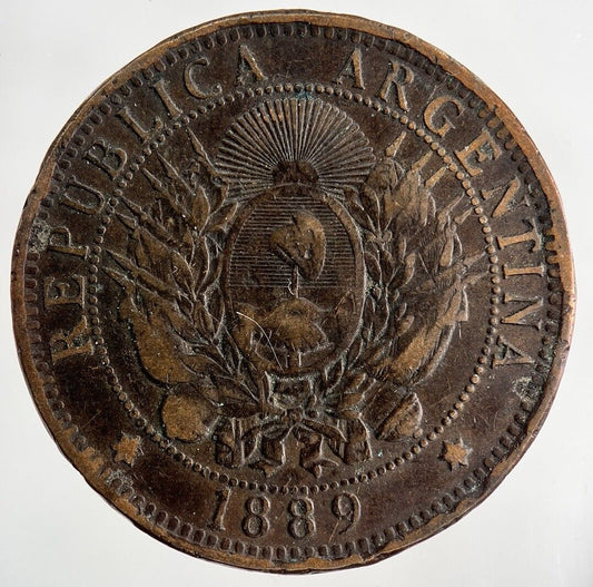 1889 Argentina Dos 2 Centavos Coin | Collectable Grade