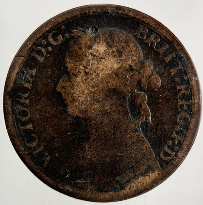 1875 - H Victoria Farthing Coin | Fair Grade