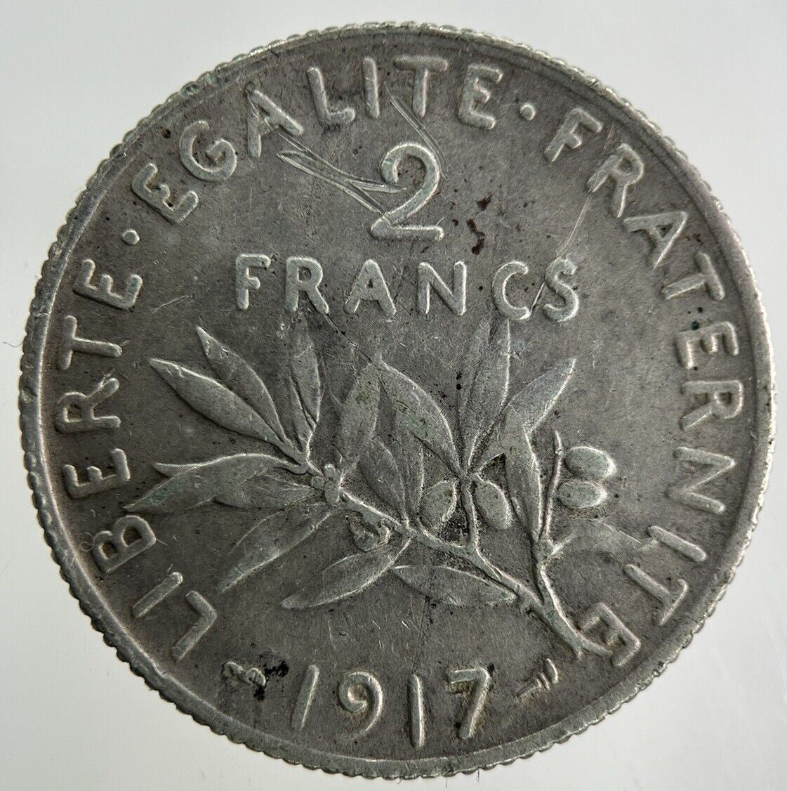1917 France 2 Francs Silver Coin | Fine Collectable Grade