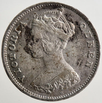 1900 Victoria Hong Kong 10 Cents Silver Coin | Fine Collectable Grade | a3134