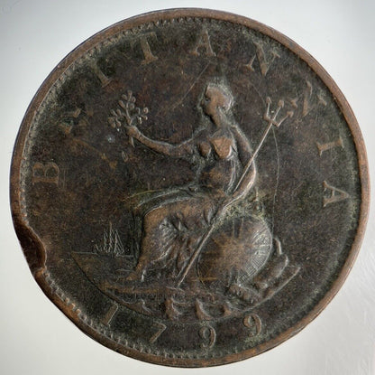 1799 George III 3rd Half - Penny Coin | Fine Collectable Grade