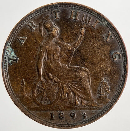 1893 Victoria Farthing Coin | Very High Grade | a7692