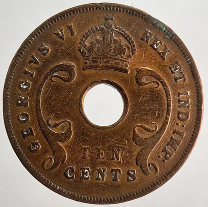 1942 East Africa 10 Ten Cents Coin | Fine Collectable Grade | a9928