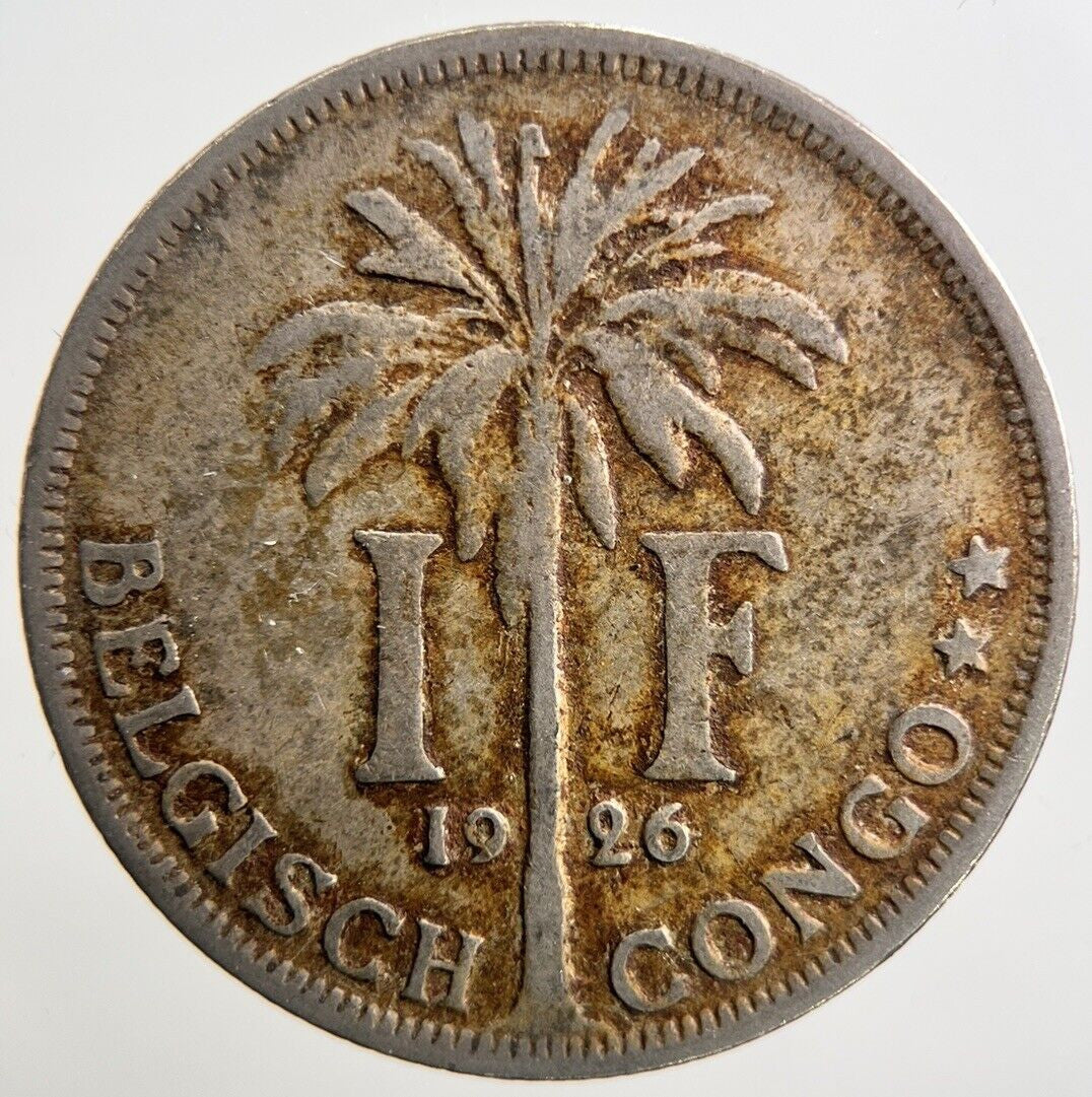 1926 1 One Franc Belgian Congo Coin | Fine Collectable Grade | a2472