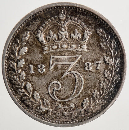 1887 Victoria Threepence Silver Coin | Very High Grade | a9033