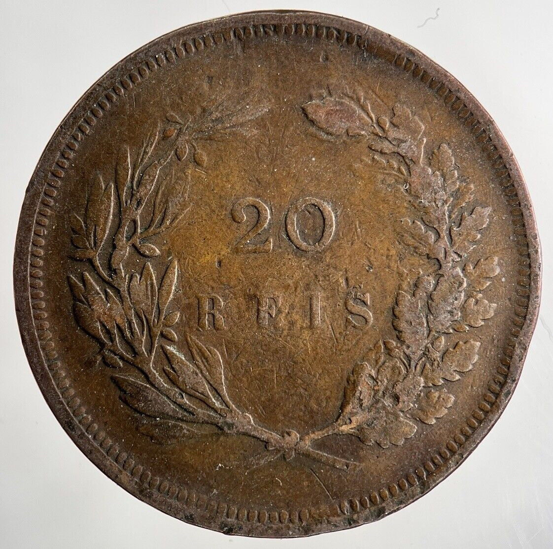 1892 Portugal XX 20 Reis Coin | Fine Collectable Grade