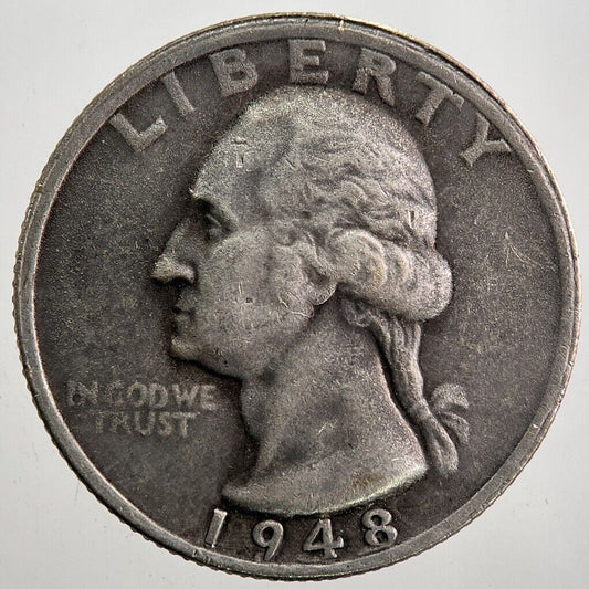 1948 - D US USA Quarter Dollar Silver Coin | Fine Collectable Grade | a7954