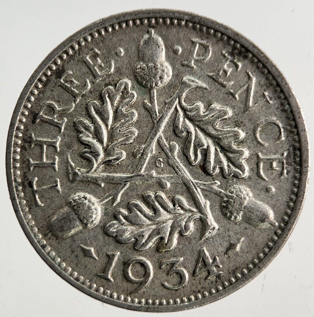 1934 George V Threepence Silver Coin | Fine Collectable Grade