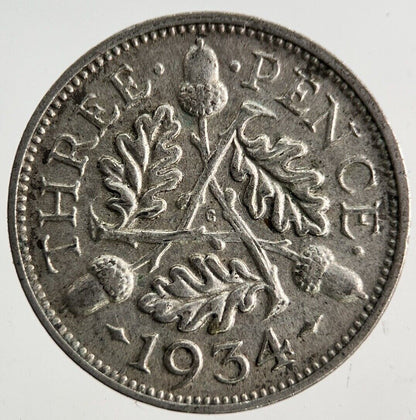 1934 George V Threepence Silver Coin | Fine Collectable Grade