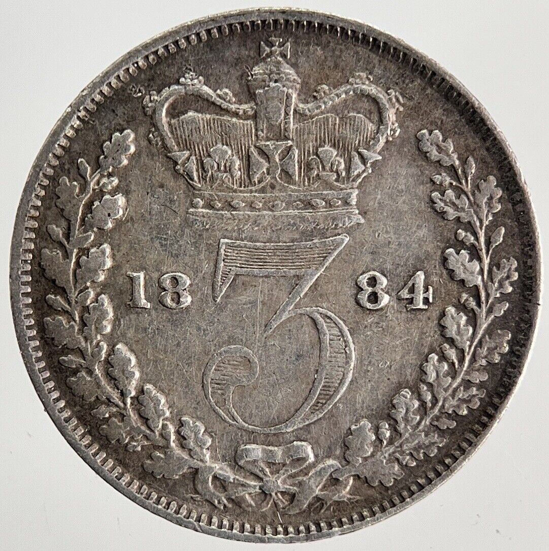 1884 Victoria Threepence Silver Coin | Very High Grade | a9707