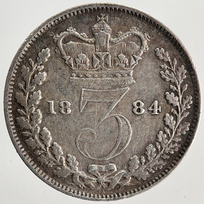1884 Victoria Threepence Silver Coin | Very High Grade | a9707
