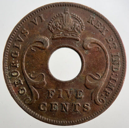 1942 East Africa 5 Five Cents Coin | Fine Collectable Grade | a7553