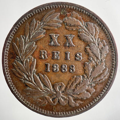 1883 Portugal XX 20 Reis Coin | Fine Collectable Grade