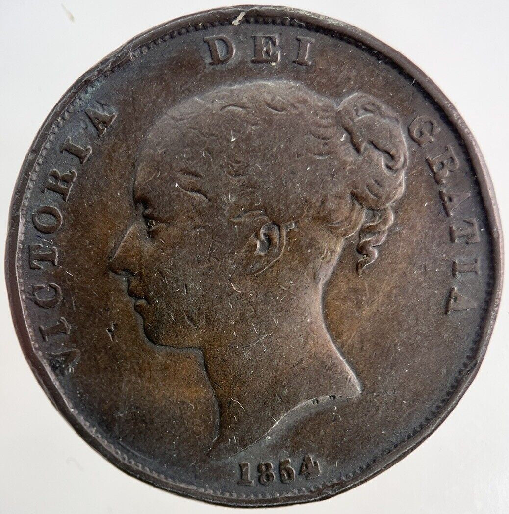 1854 Victoria One Penny Coin | Fine Collectable Grade