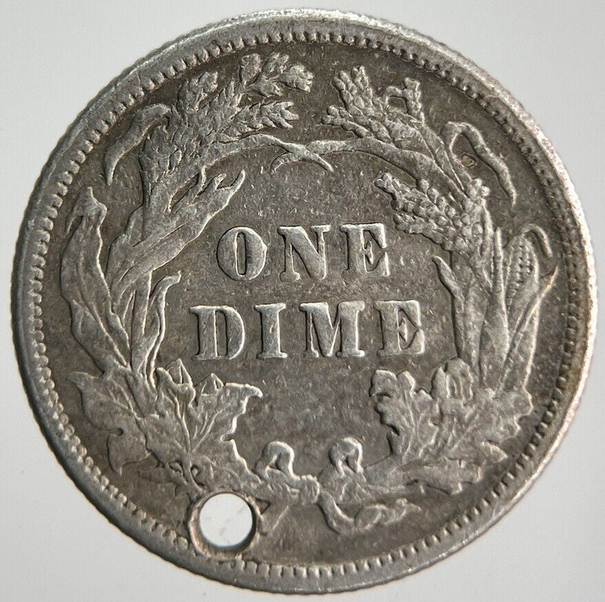 1884 US USA Liberty Seated Dime Silver Coin | Very High Grade | a4494