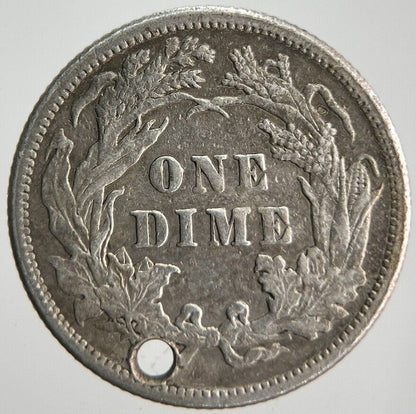 1884 US USA Liberty Seated Dime Silver Coin | Very High Grade | a4494