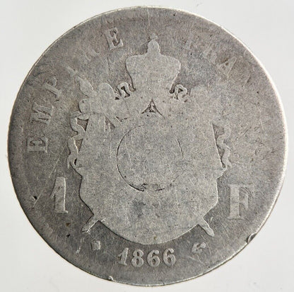 1866 France 1 Franc Silver Coin | Collectable Grade