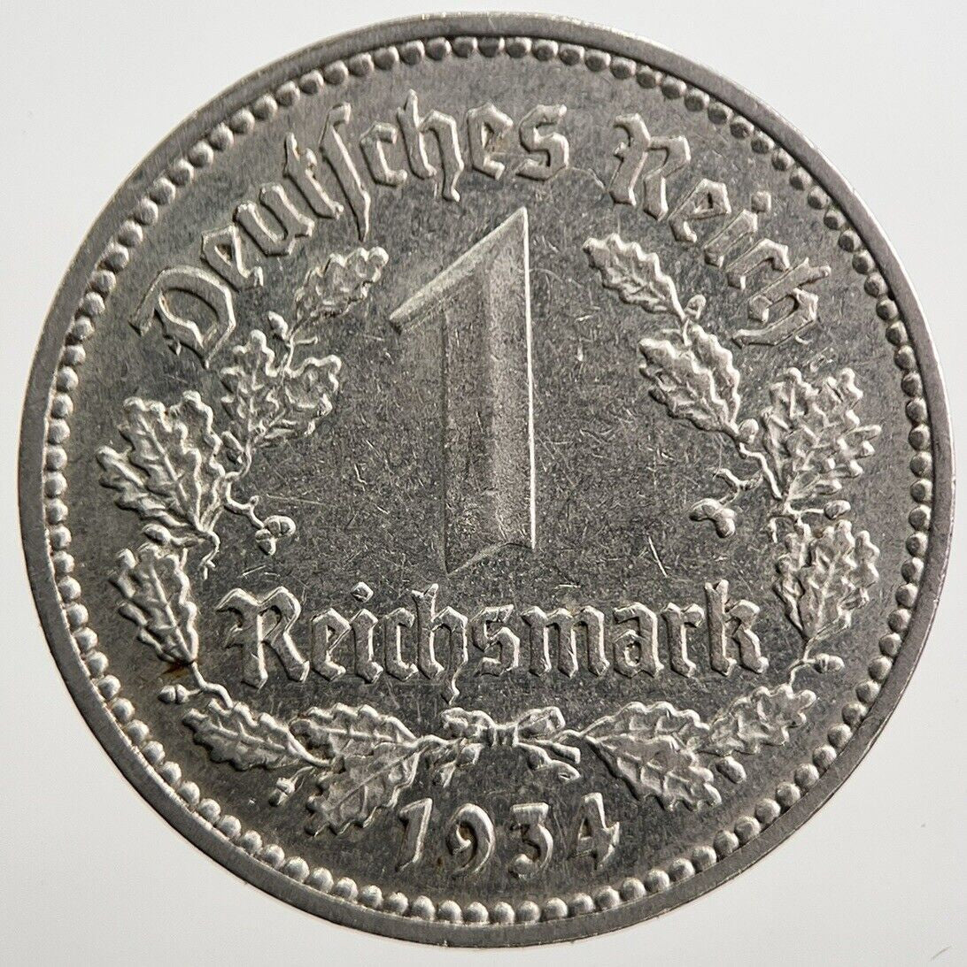 1934 - J Germany 1 One Mark Coin | Very High Grade | a439