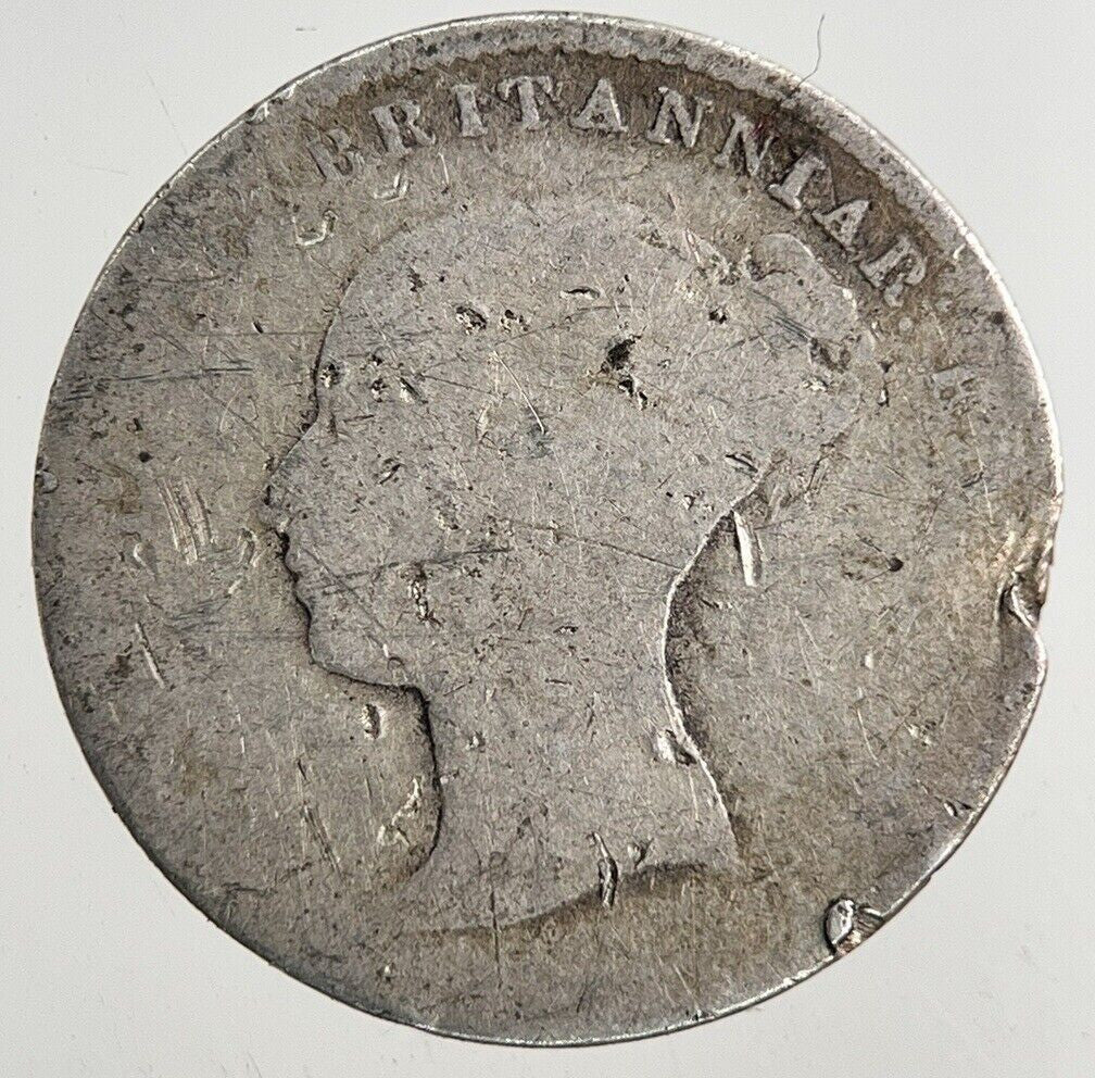 1861 Victoria Silver Threepence Coin | Fair Grade