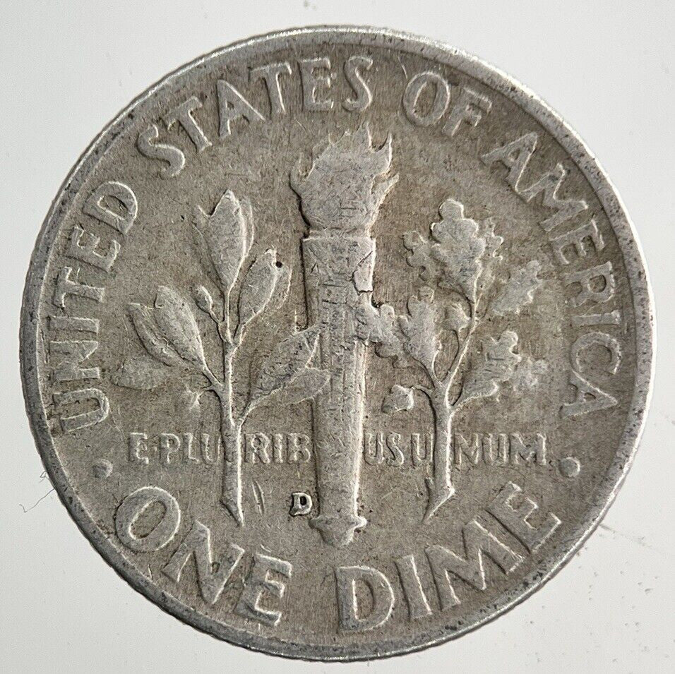 1958 - D US USA Roosevelt One Dime Silver Coin | Fine Collectable Grade