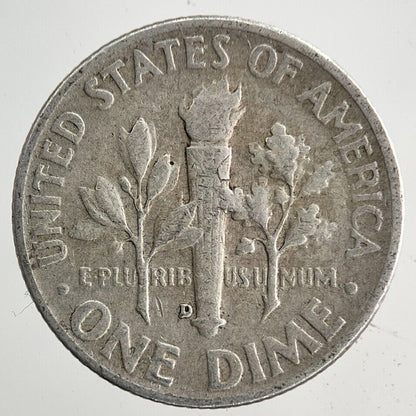 1958 - D US USA Roosevelt One Dime Silver Coin | Fine Collectable Grade