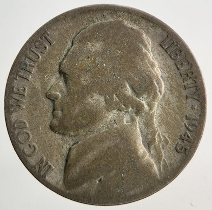 1945 - S US USA Jefferson War Nickel Silver Coin | Collectable Grade