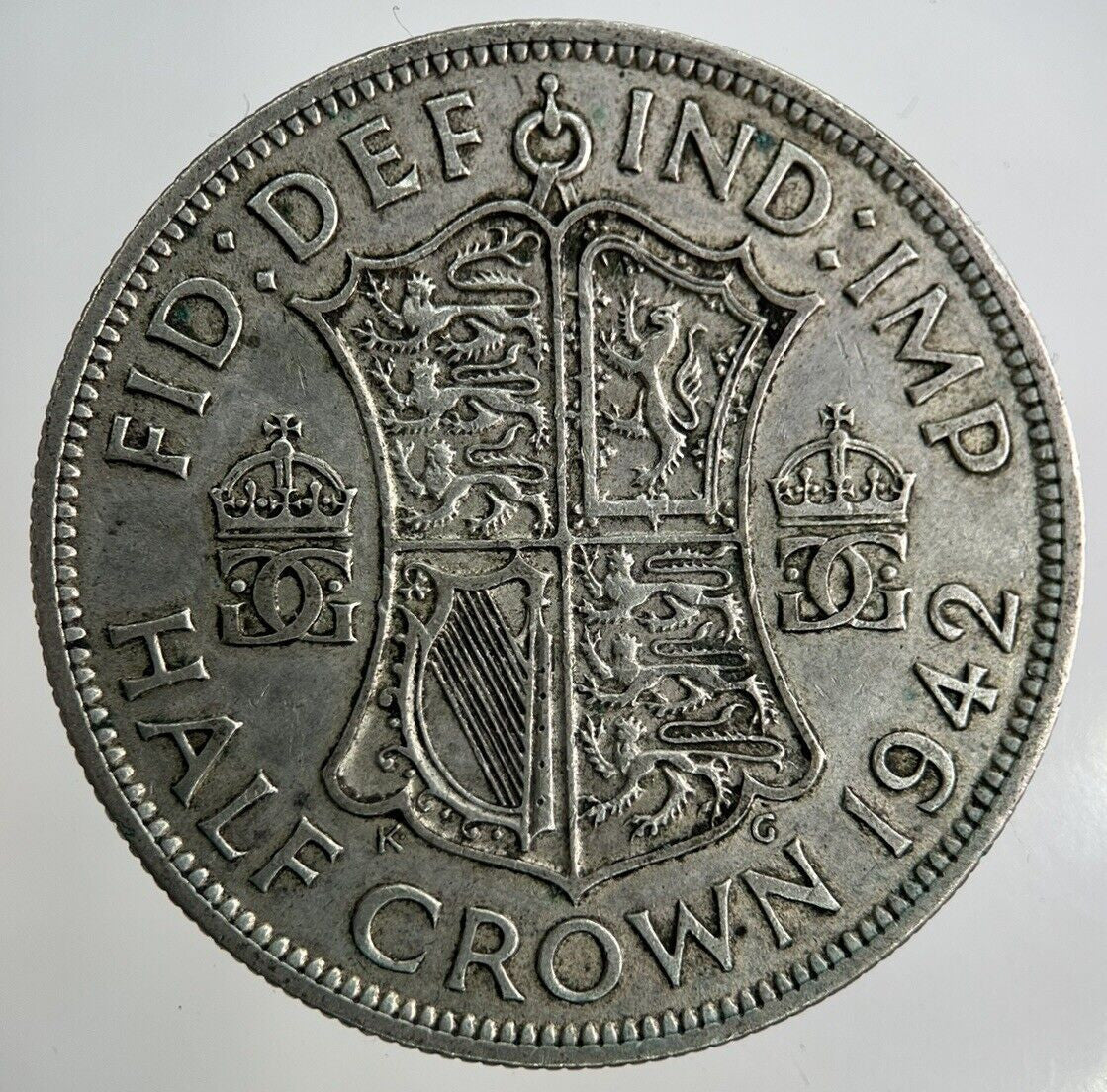 1942 George VI Half - Crown Silver Coin | Fine Collectable Grade