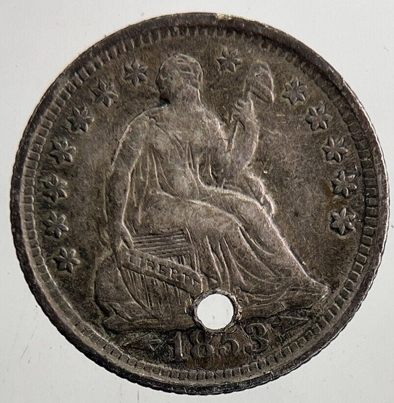 1853 US USA Half - Dime Silver Coin | Fine Collectable Grade | a5409