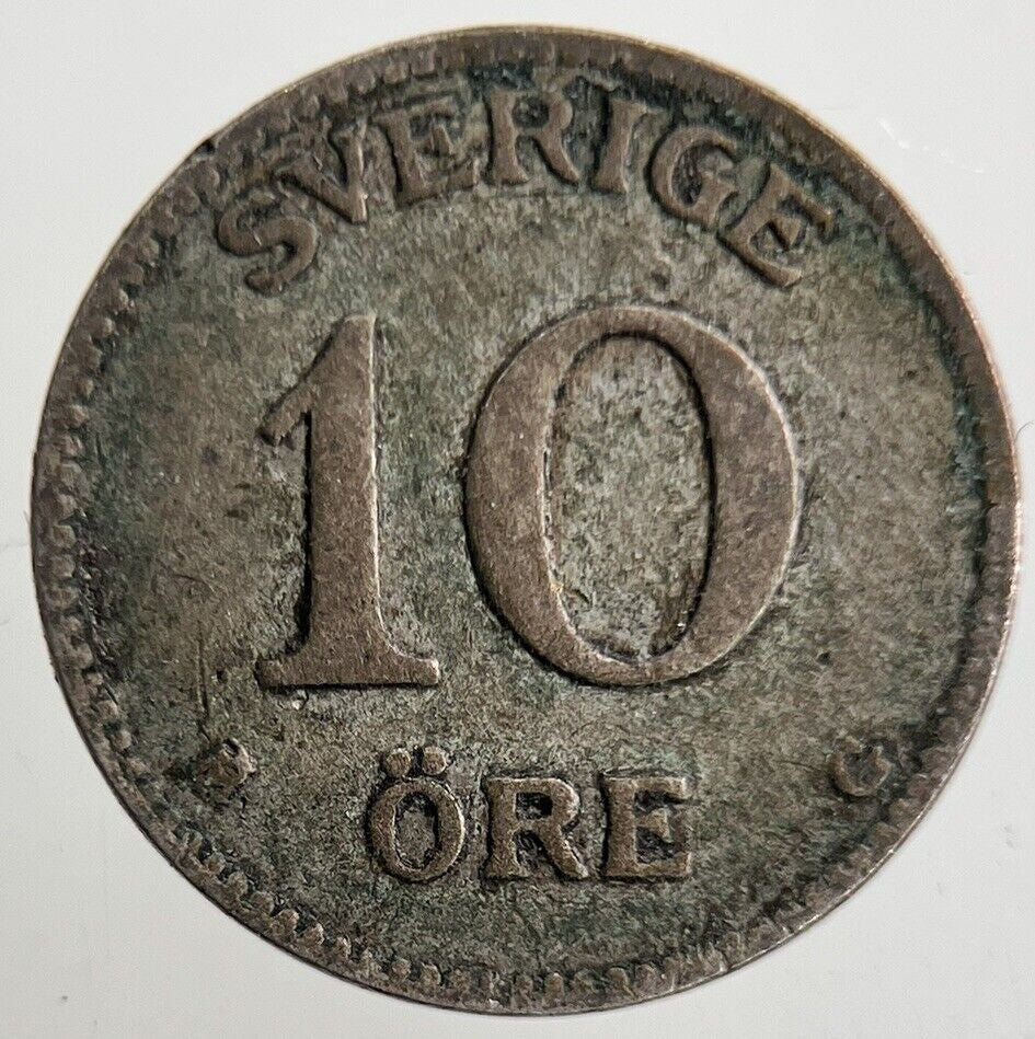 1937 Sweden 10 Ore Silver Coin | Fine Collectable Grade