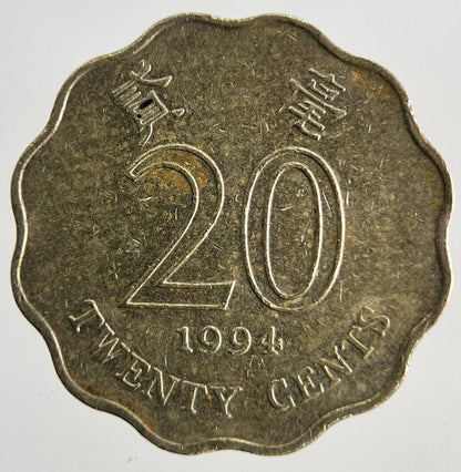 1994 Hong Kong 20 Cents Coin | Very High Grade