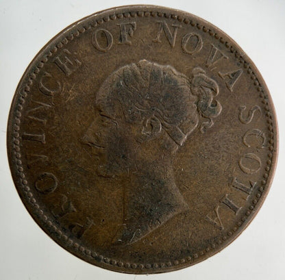 1843 Canada Nova Scotia Half-Penny Coin | Collectable Grade
