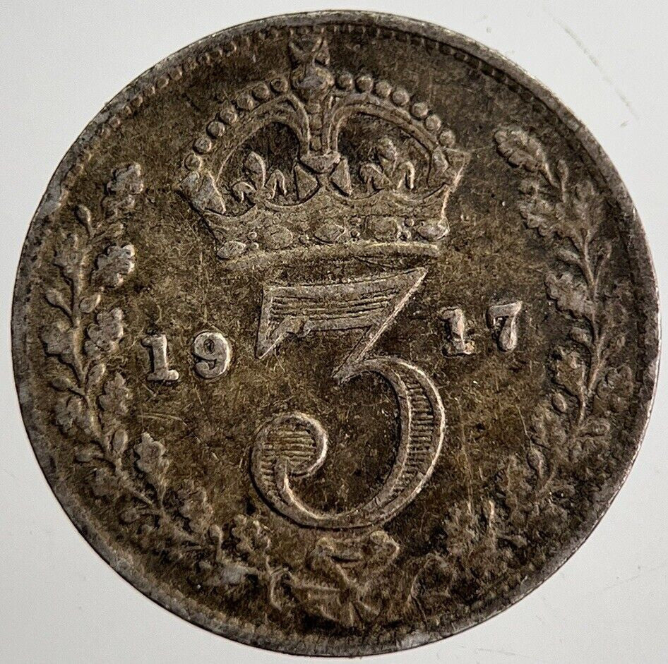 1917 George V Threepence Silver Coin | Very High Grade | a8569