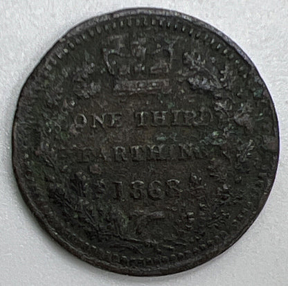 1868 One Third 1/3 Farthing | British Coin | Victoria | Collectable Grade | a757