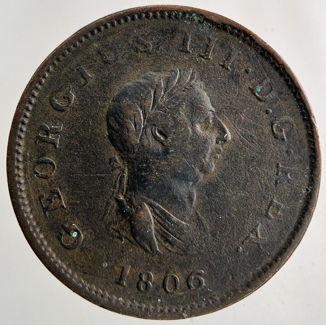 1806 George III 3rd Half-Penny Coin | Fine Collectable Grade