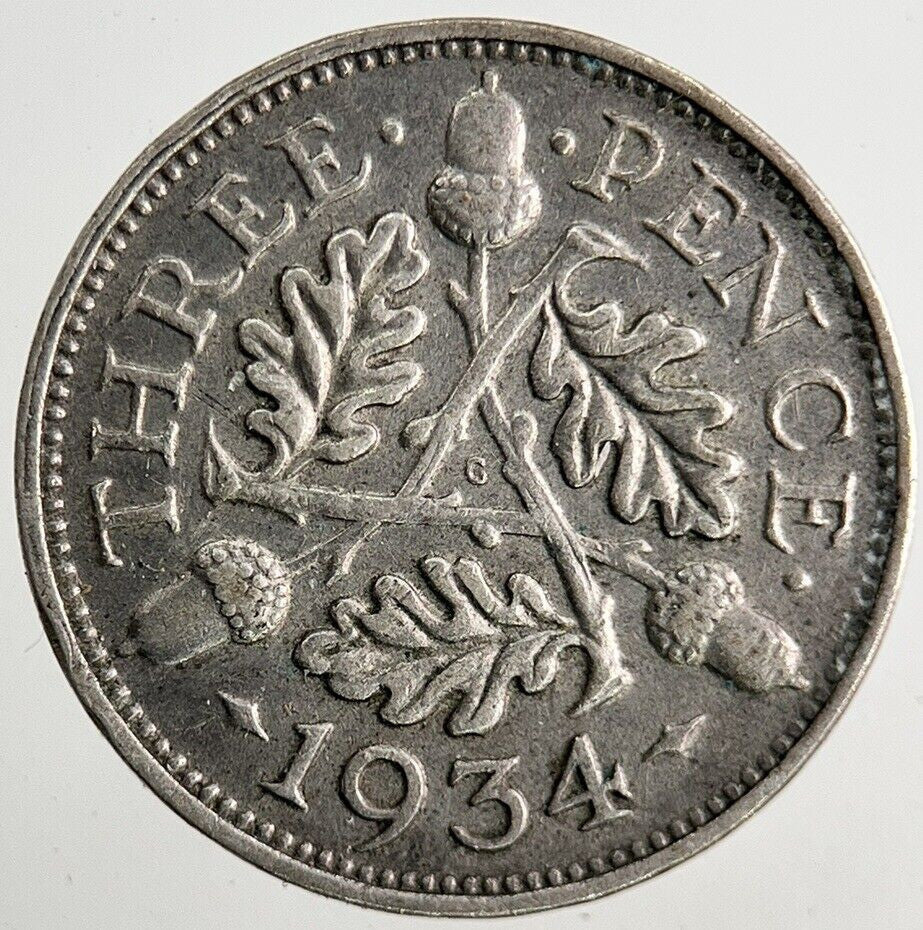 1934 George V Threepence Silver Coin | Fine Collectable Grade