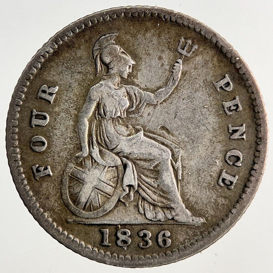 1836 William IV Groat Four - Pence Silver Coin | Fine Collectable Grade