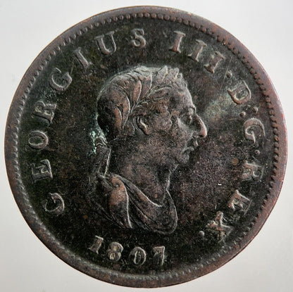 1807 George 3rd III Half - Penny British Coin | Collectable Grade | a8042