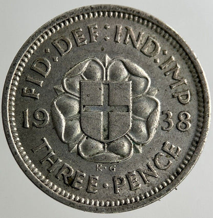 1938 George VI Threepence Silver Coin | Fine Collectable Grade