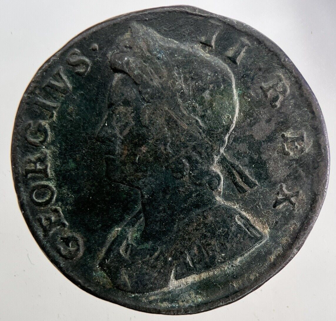 1733 George II 2nd Half-Penny Coin | Fine Collectable Grade