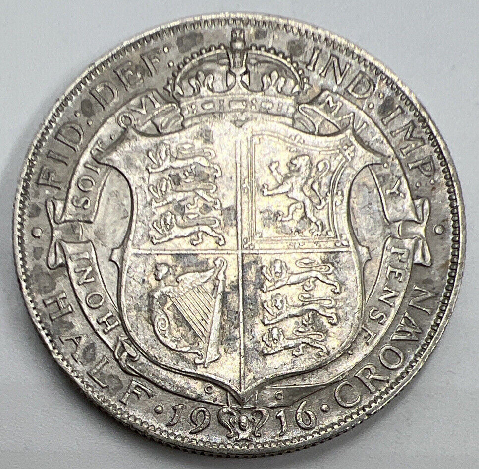 1916 George V Half - Crown | British Silver Coin | Very High Grade | a1248