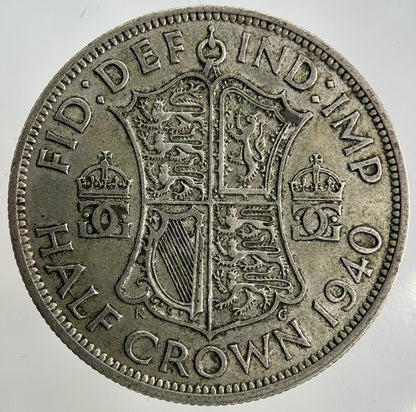 1940 George VI Half-Crown Silver Coin | Fine Collectable Grade