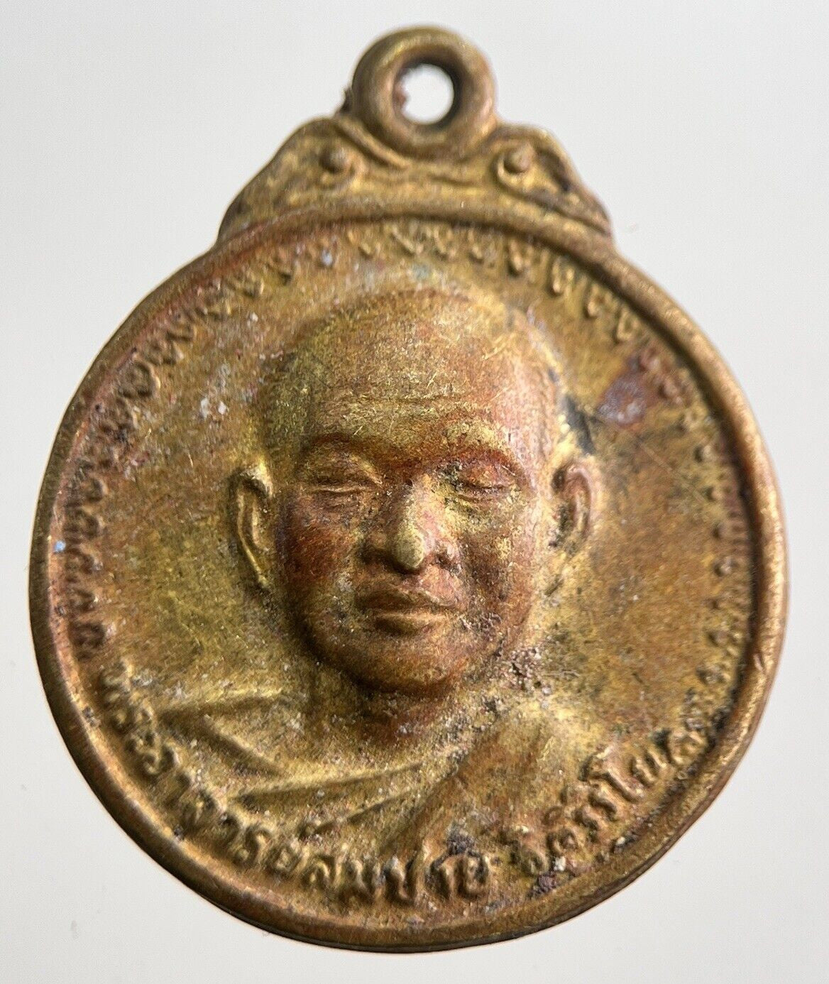 Old Thailand Monk Necklace Charm Amulet | Height 2.5cm | a7853