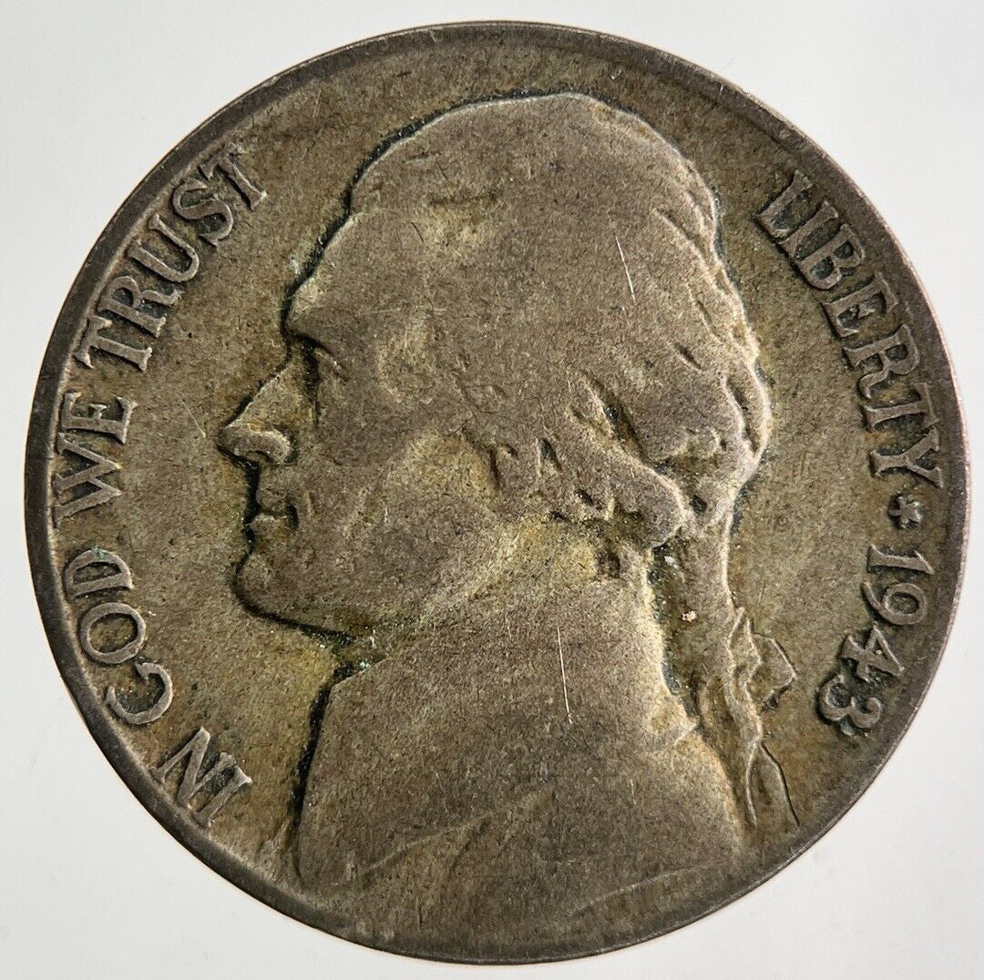 1943 - P US USA Jefferson War Nickel Silver Coin | Fine Collectable Grade
