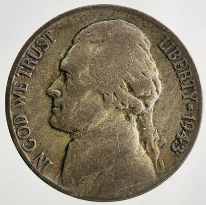 1943 - P US USA Jefferson War Nickel Silver Coin | Fine Collectable Grade