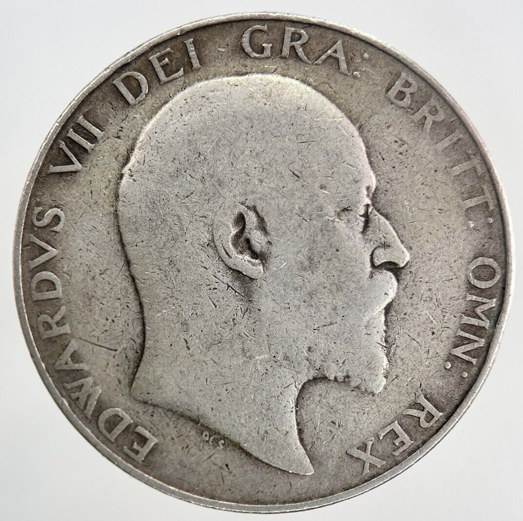 1908 Edward VII Half - Crown Silver Coin | Fine Collectable Grade