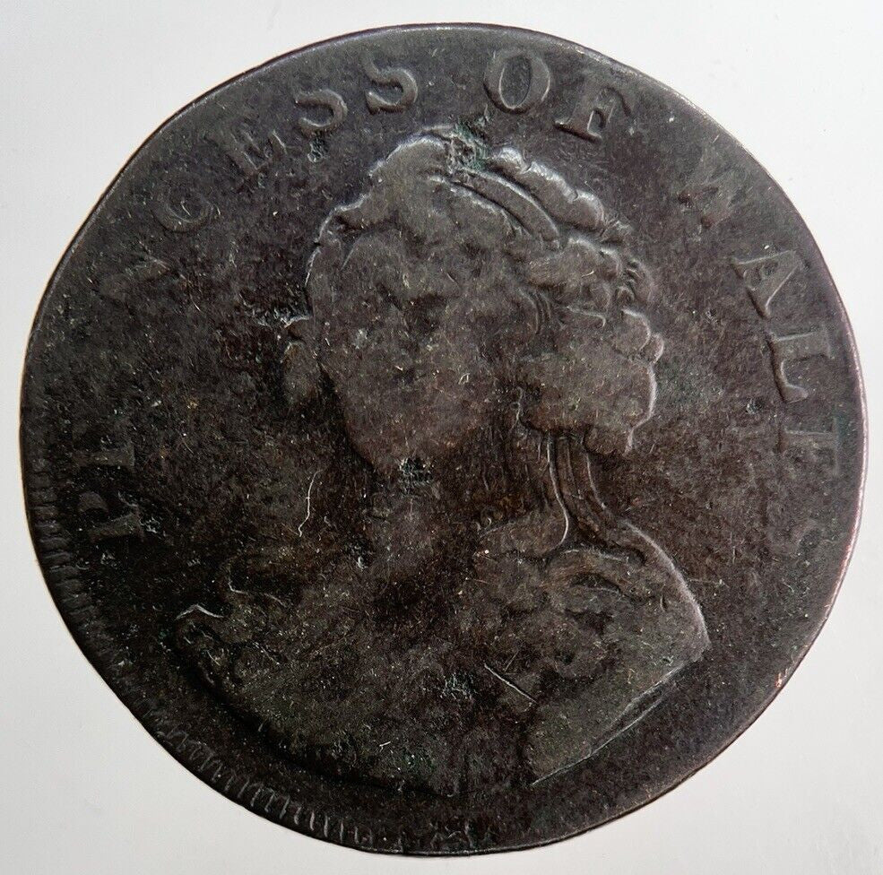 1795 Princess Of Wales Half-Penny Token Coin | Collectable Grade | a6537