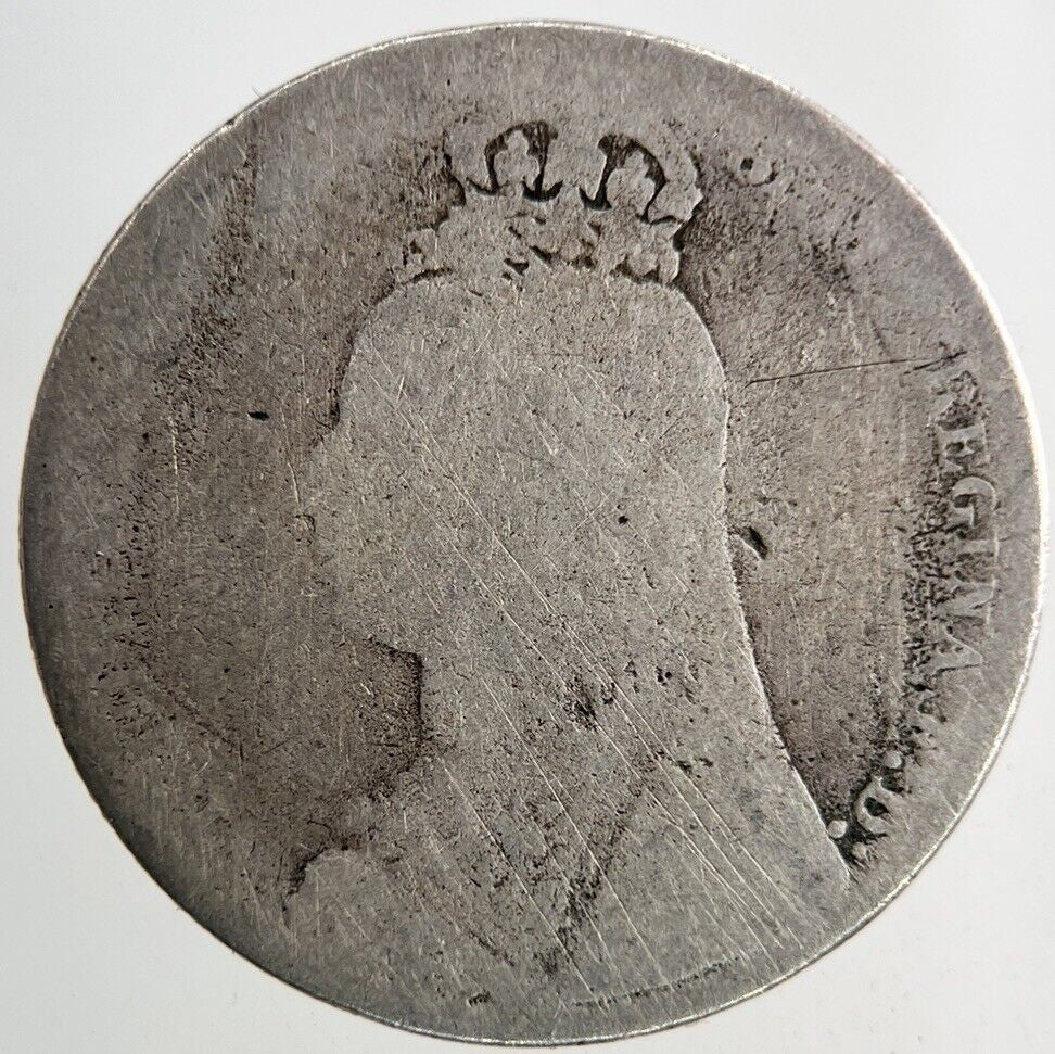 1889 Victoria Shilling Silver Coin | Fair Grade