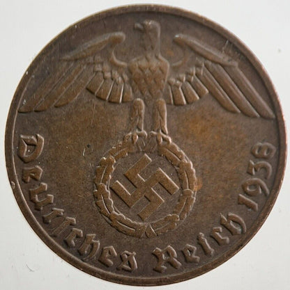 1938 - E Germany Nazi 1 Pfennig Coin | Very High Grade | a7786